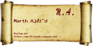 Marth Ajád névjegykártya